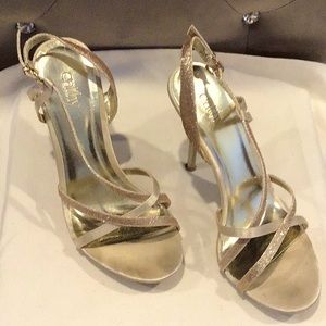 Cathy Jeans Gold Strap Dress Heels